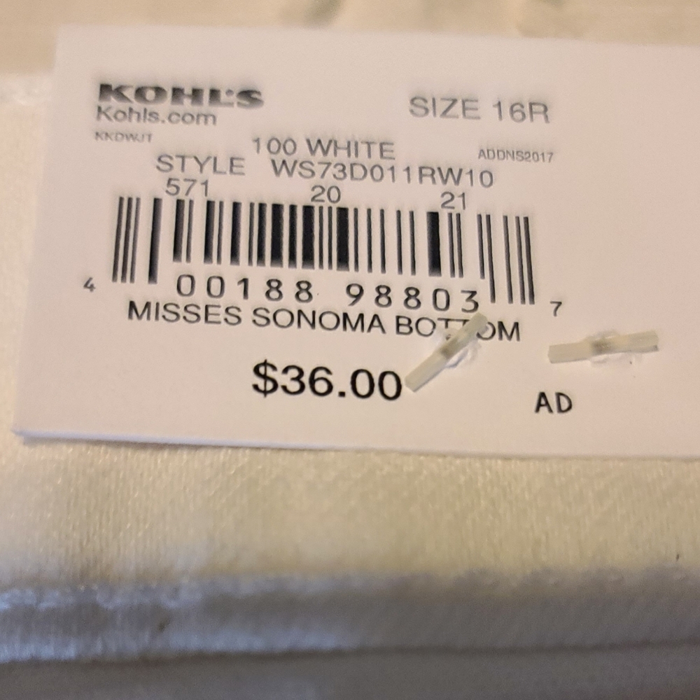 New Sonoma White Jeans Sz 16R Straight - Picture 5 of 8
